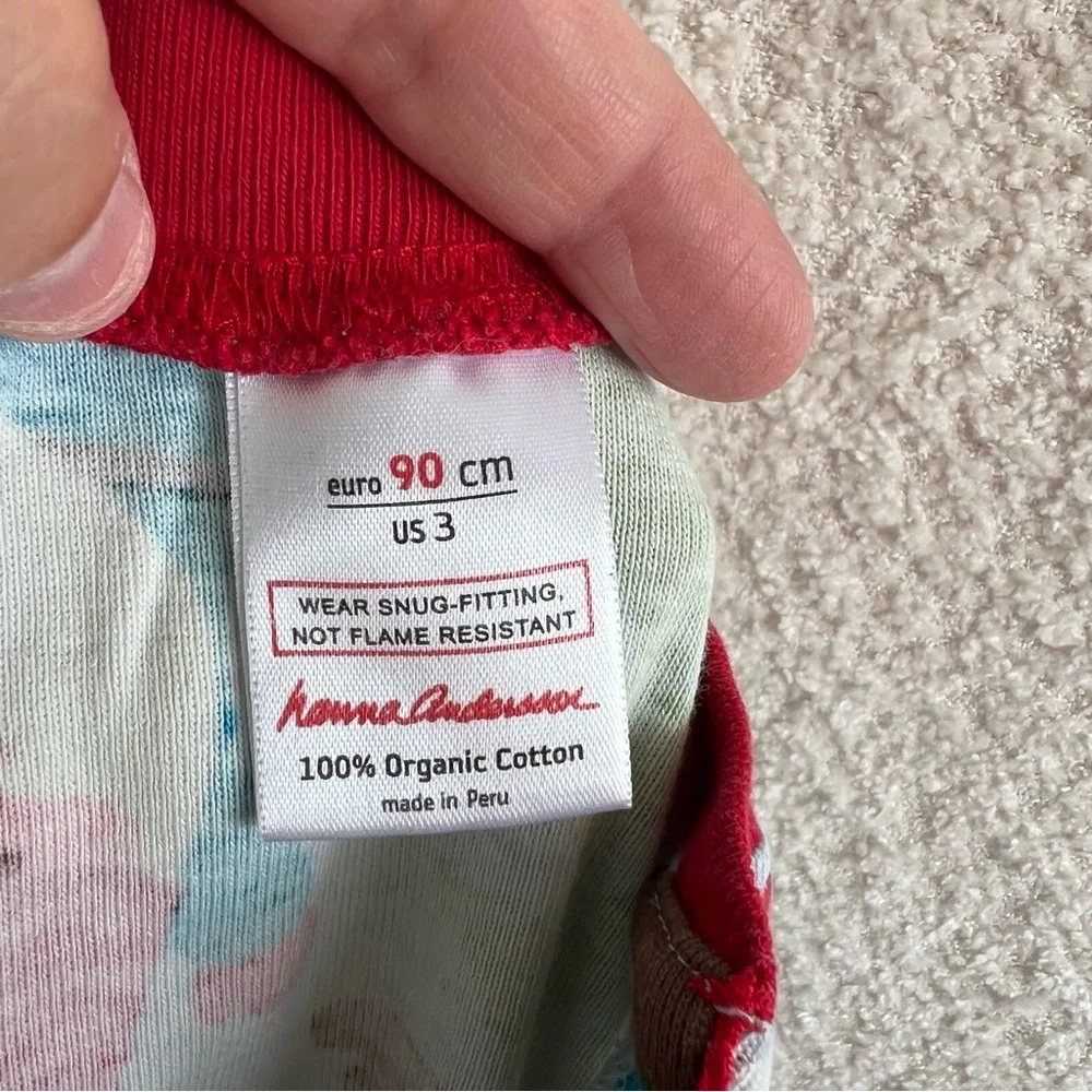 Hanna Andersson Toddler Gnome‎ Christmas Winter Zipper Pajamas Size 3T